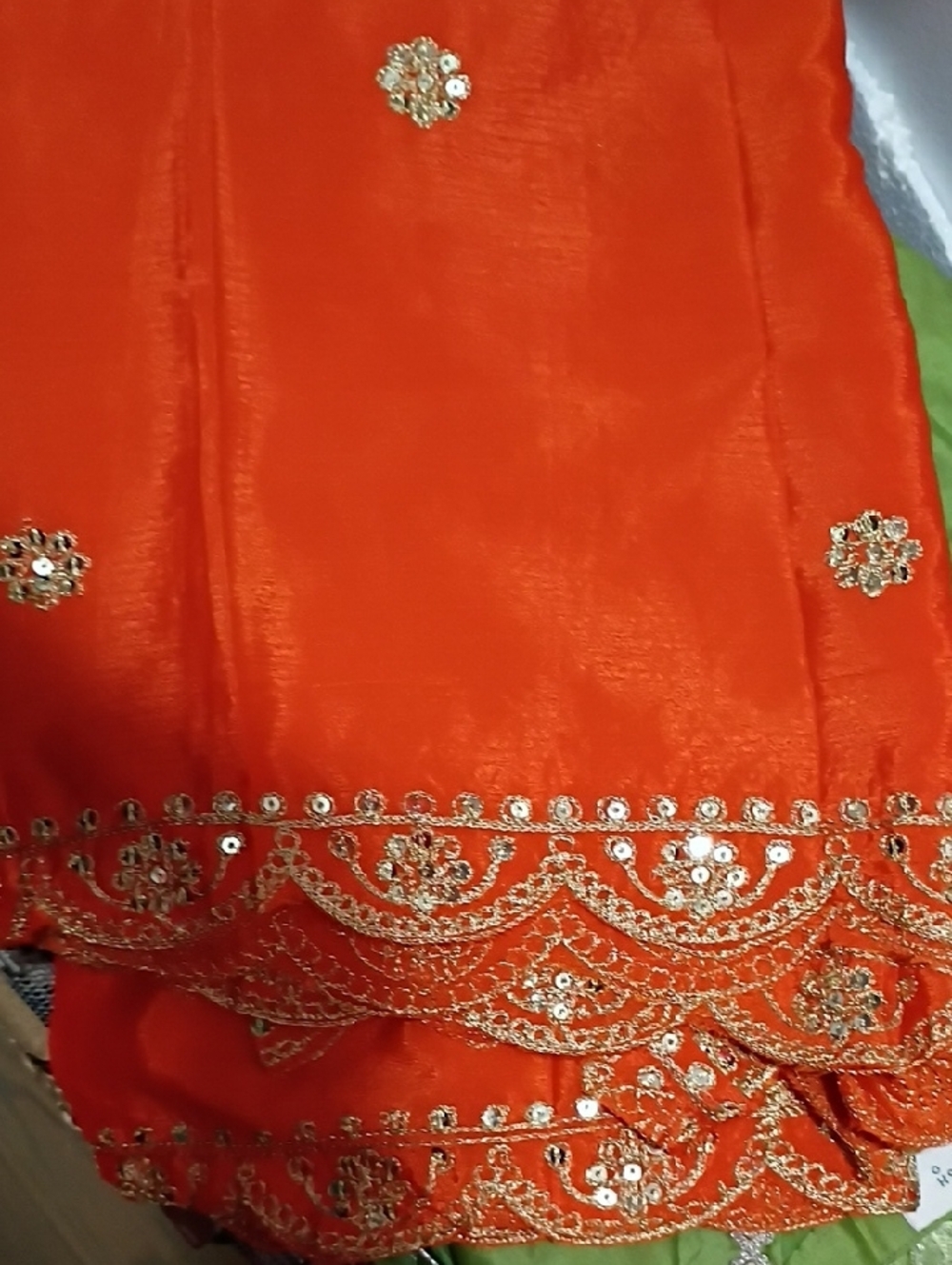 Embellished Pink-Red Ethnic Maxi Dress - Picture 6 of 7